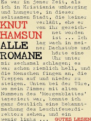 cover image of Knut Hamsun--Alle Romane